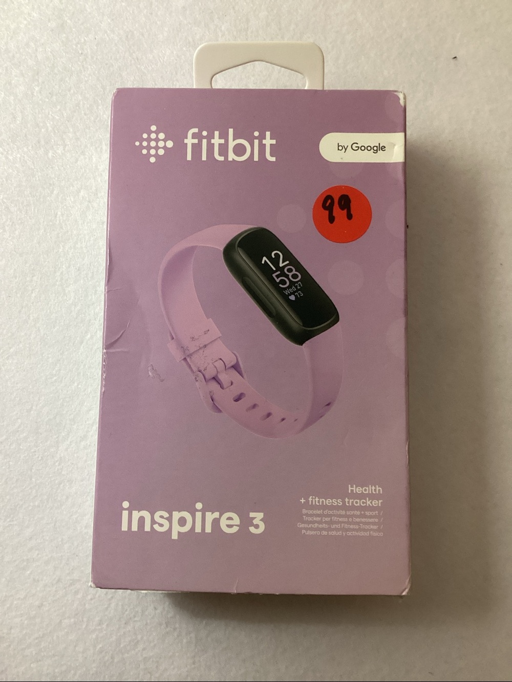 Fitbit Inspire 3 Lilac Bliss Wellness Tracker Watch, 19.5mm